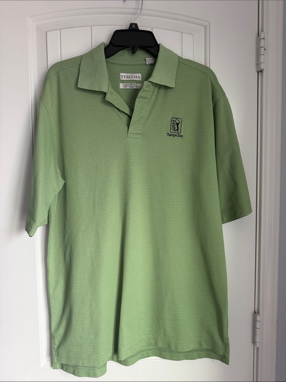 TEHAMA Light Green Men's Polo with Tampa Bay Logo